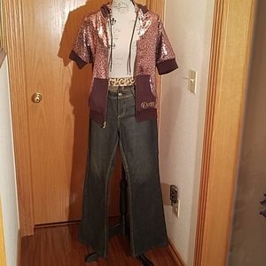 Dereon Sequined Hoodie Jacket & Jeans